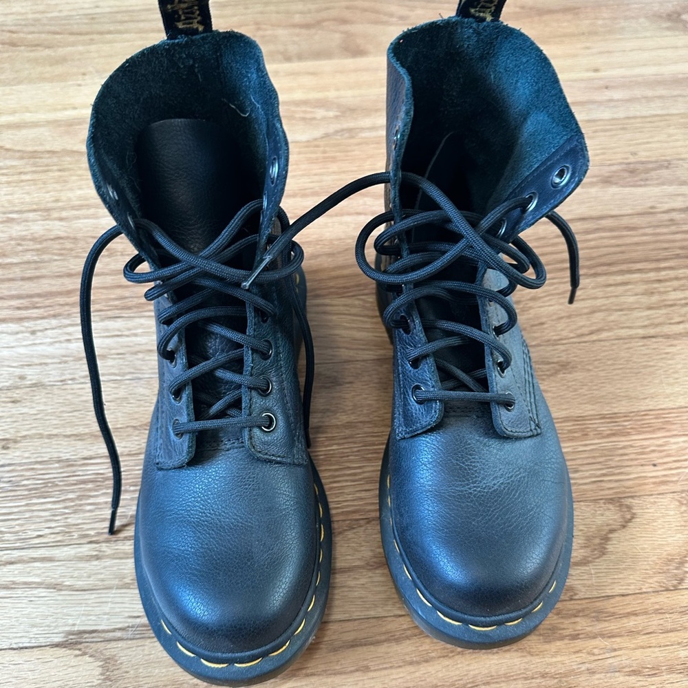 Dr martens pascal black moto combat boots size 6